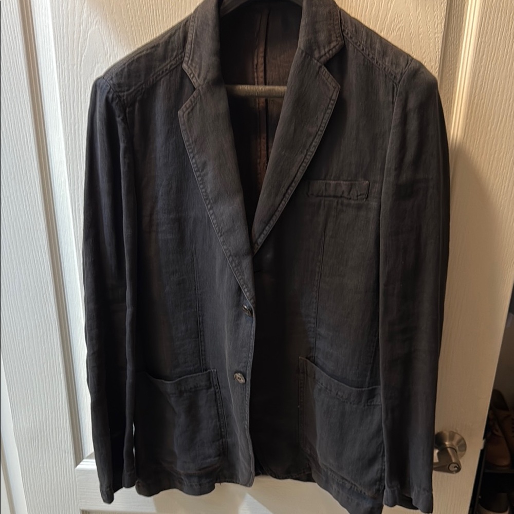 Ermenegildo Zegna Charcoal Lightweight Jacket linen jacket brown